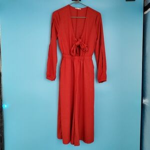 Love Culture Size Small Cropped Tie Front Jumpsuit